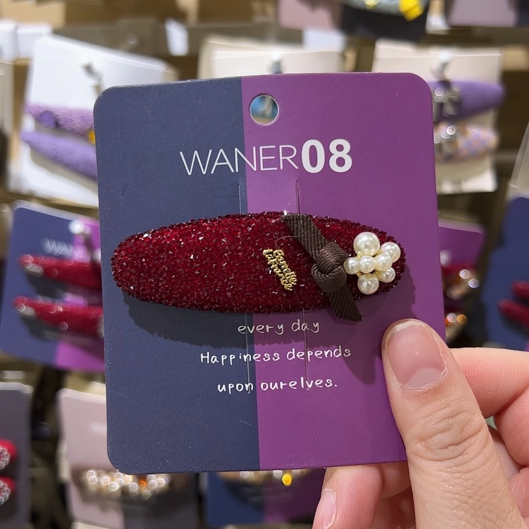 布艺非金属爆米花红色拜拜夹