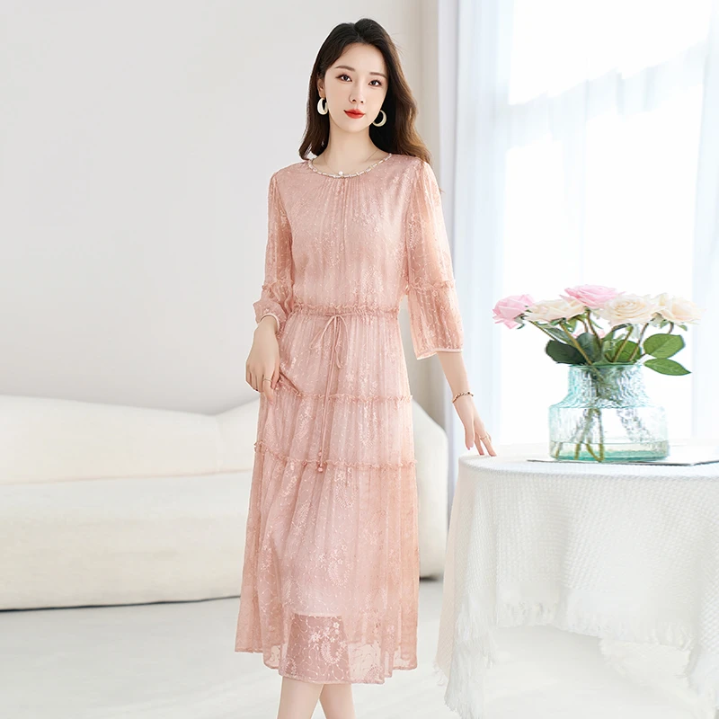 水墨佳人桑蚕丝真丝气质女装连衣裙82598668