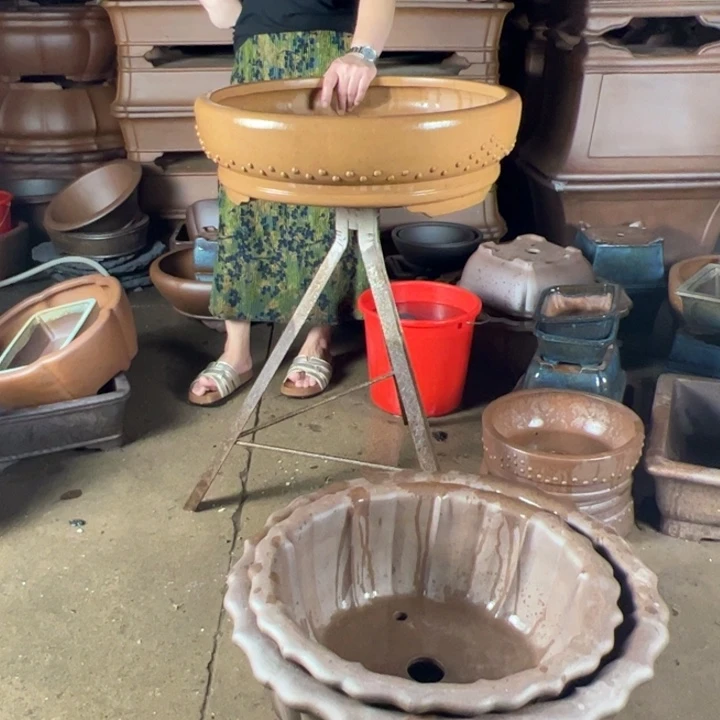 清***哥紫砂花盆高温处理