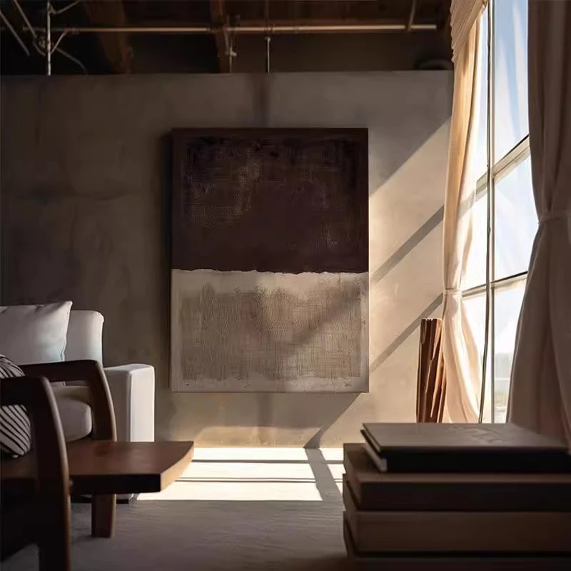 山町侘寂中古风客厅餐边柜高级感抽象民宿墙面装饰挂画老钱风