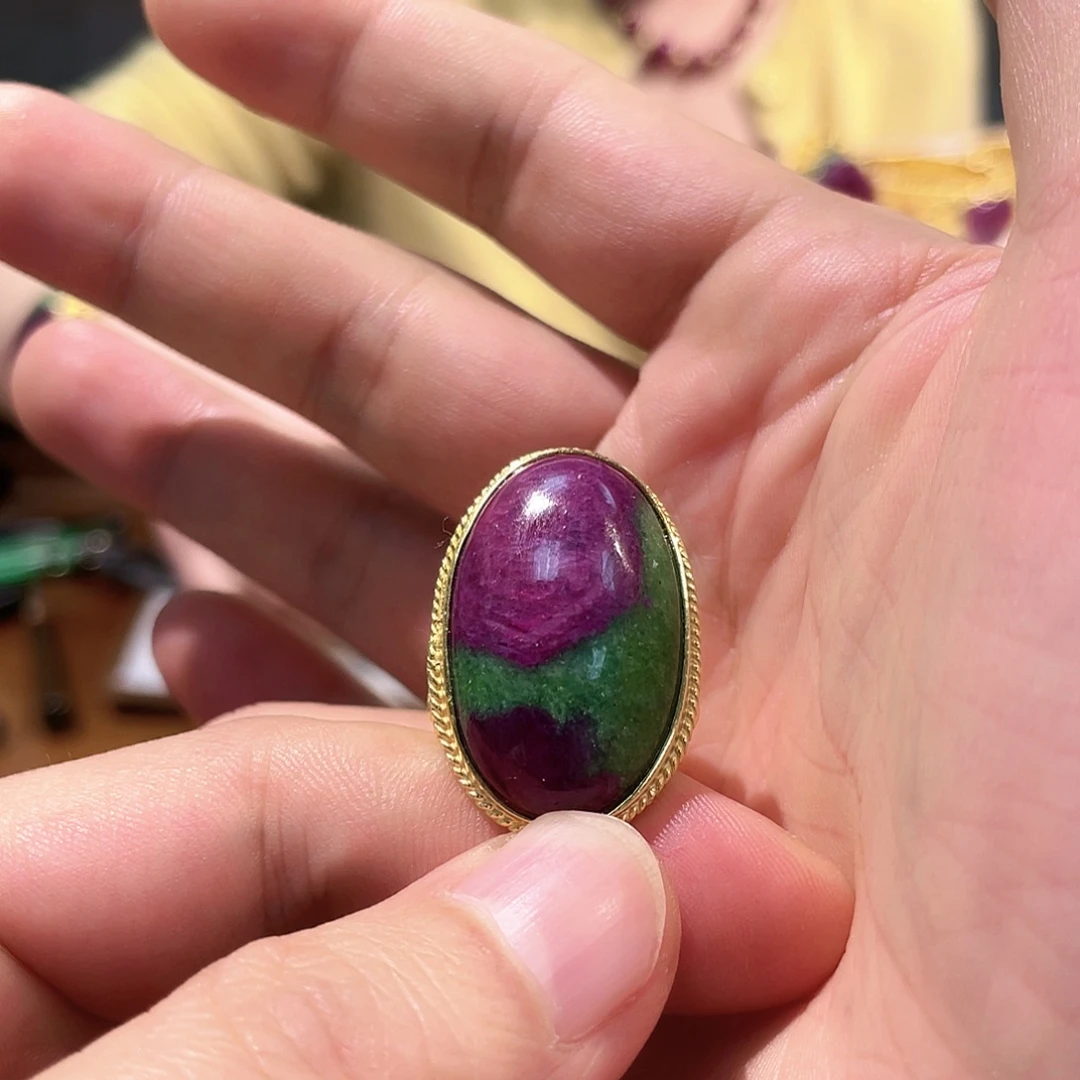 锦纶铁合金戒指红宝