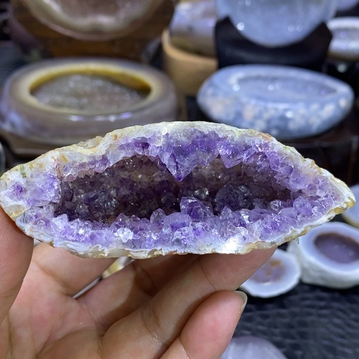 未镶嵌珠宝半成品水晶紫晶钱袋子