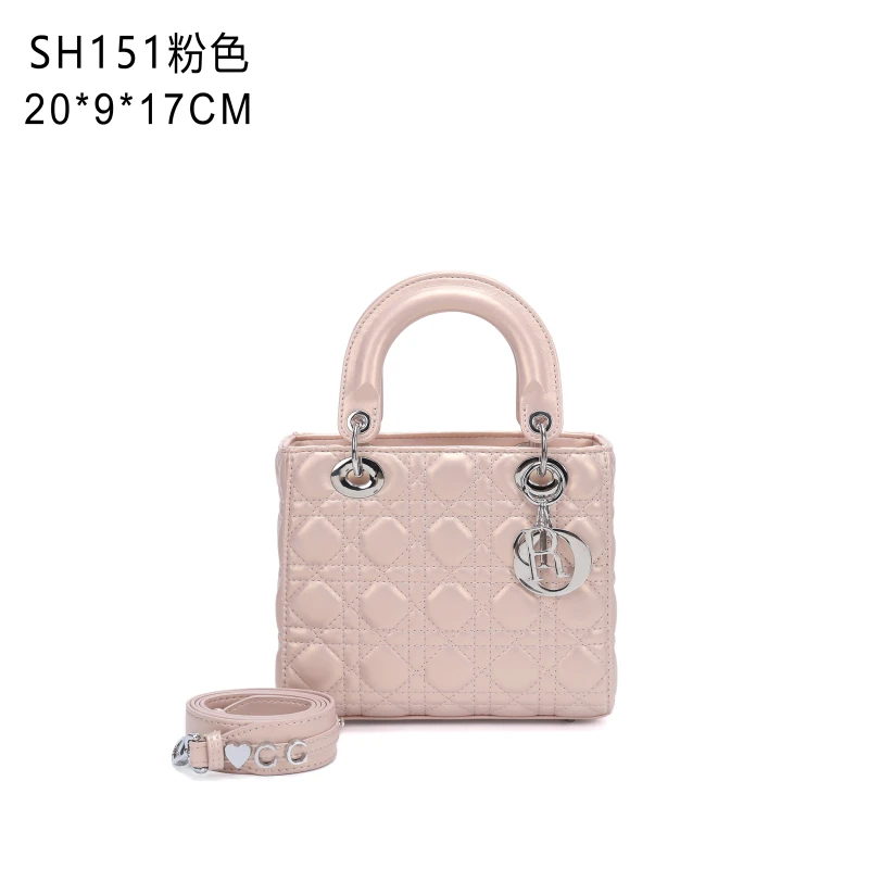 【特特甄选】QYX-SH151-粉色女士经典真皮休闲百搭时尚轻奢女包