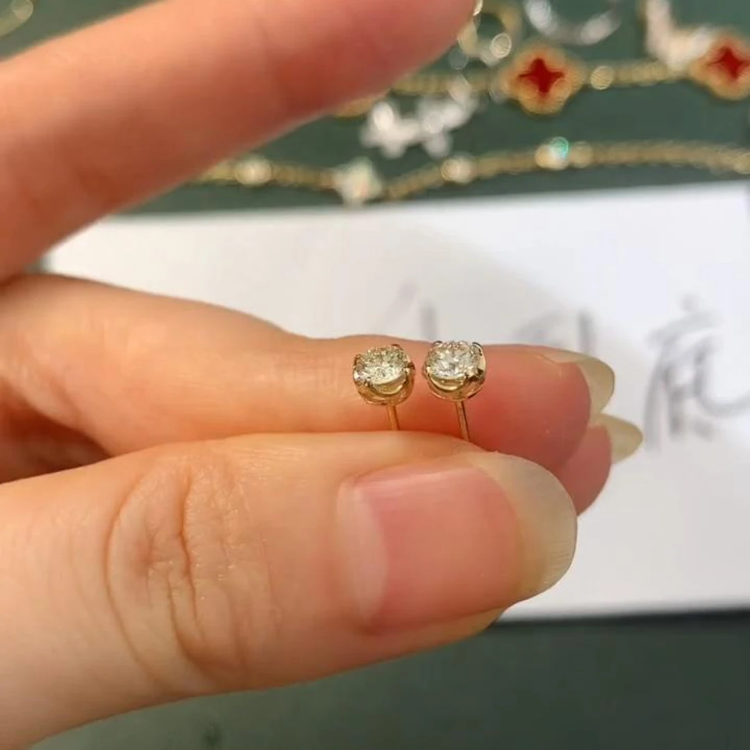 WE141-18K金钻石耳饰|BZS4