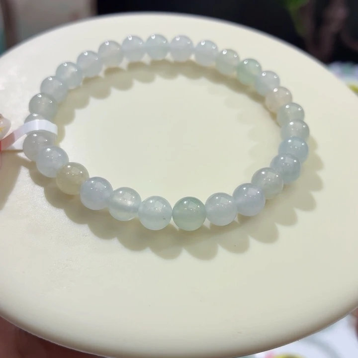翡翠未镶嵌手链冰胶马卡龙卡6.8