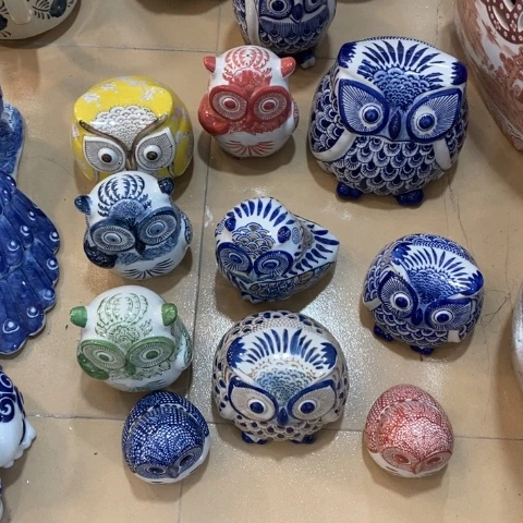 【闪购商品】摆件黄*标陶瓷猫头鹰14个。。。。