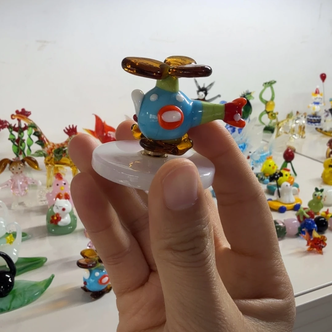 琉璃手工艺品旋转小飞机