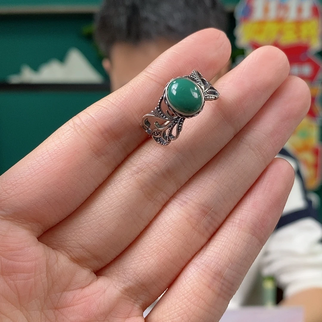 绿松石银S925镶嵌珠宝奇石12