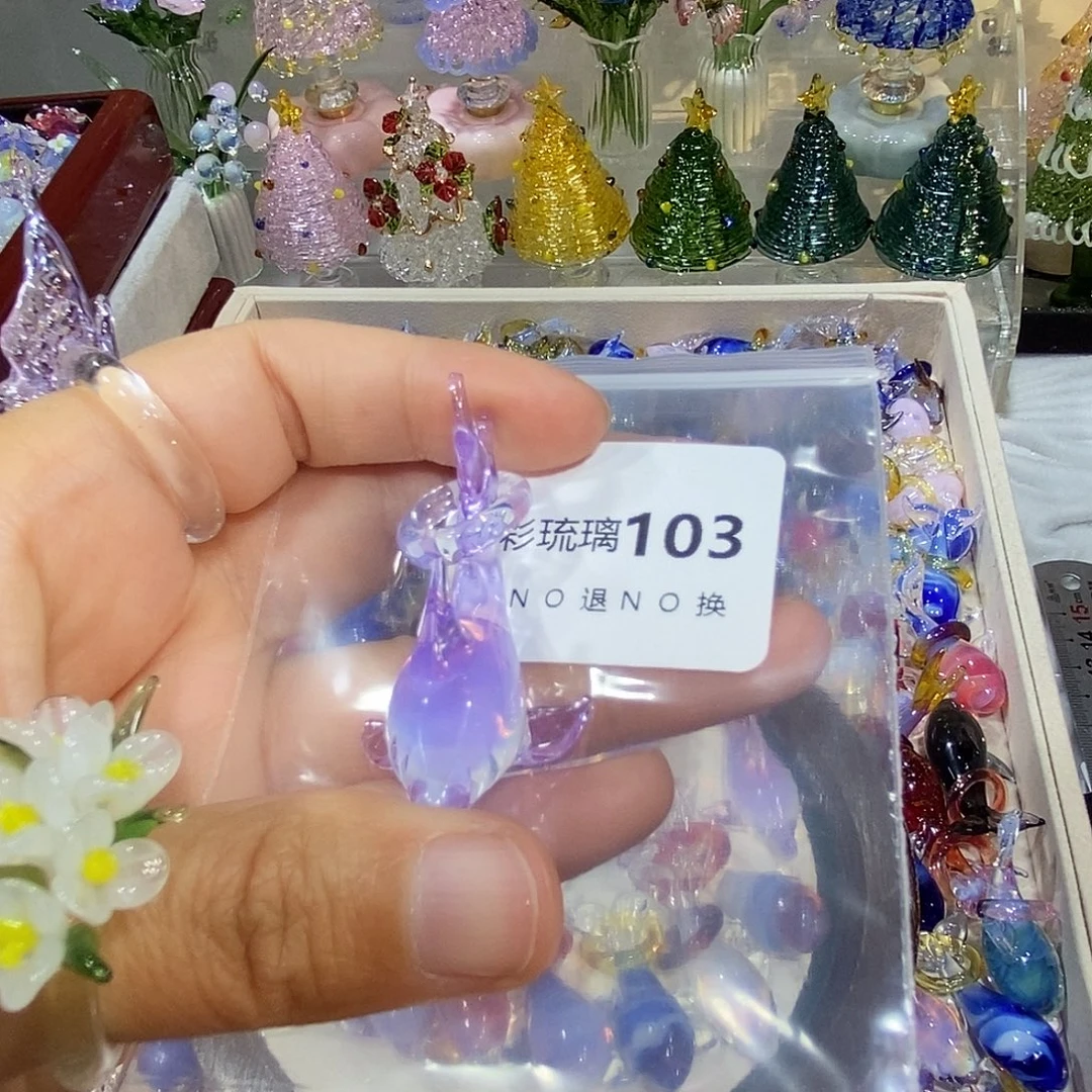 吊坠（不含链）玻璃103紫色鲨鱼
