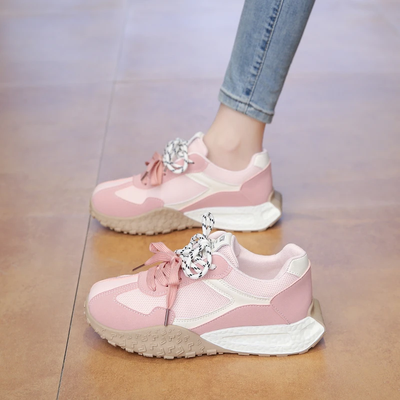 啄木鸟德训阿甘鞋女2025春夏季新款网面透气百搭小众运动休闲鞋女