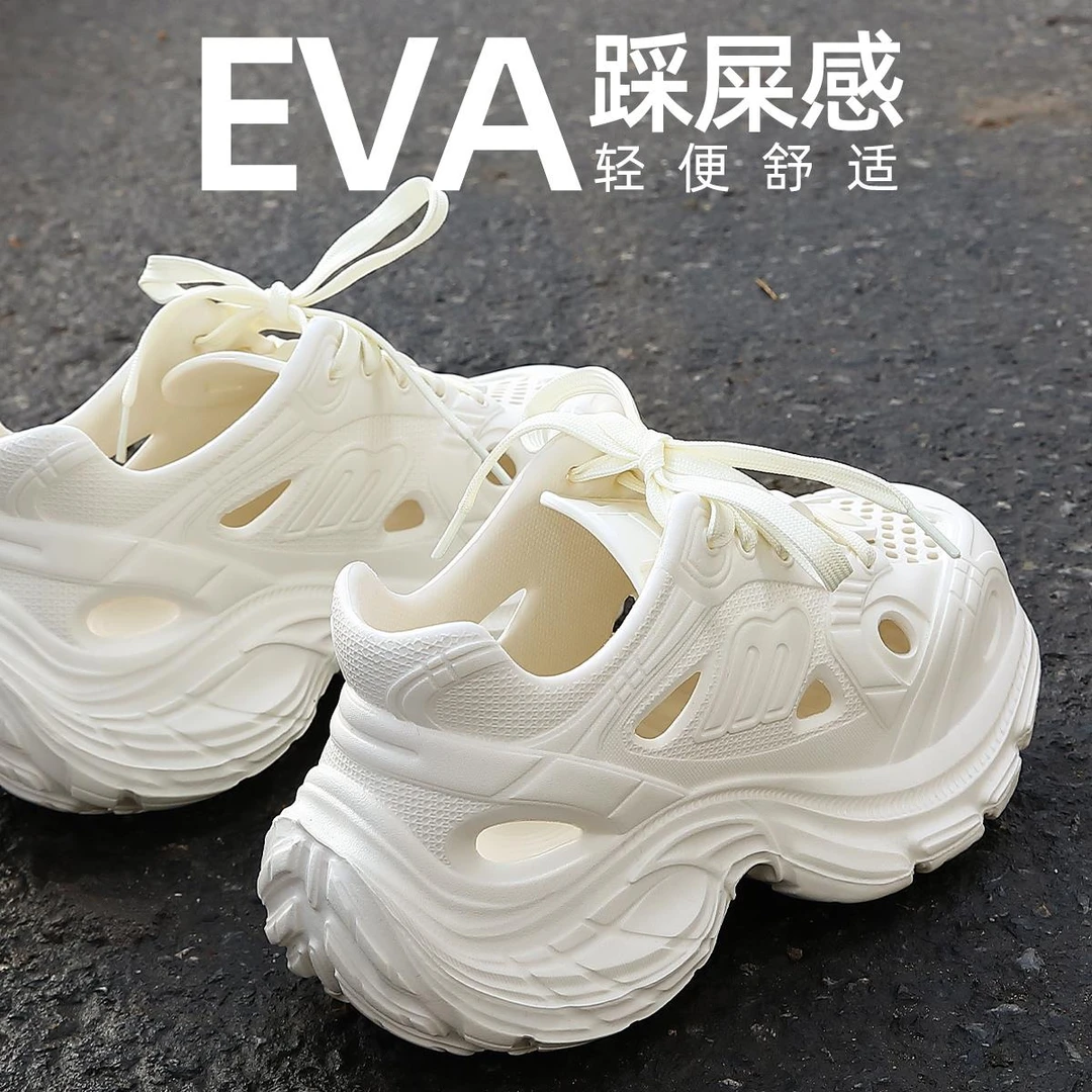 厚底洞洞鞋男款2025新款夏季开车凉鞋运动透气防滑防臭拖鞋男外穿