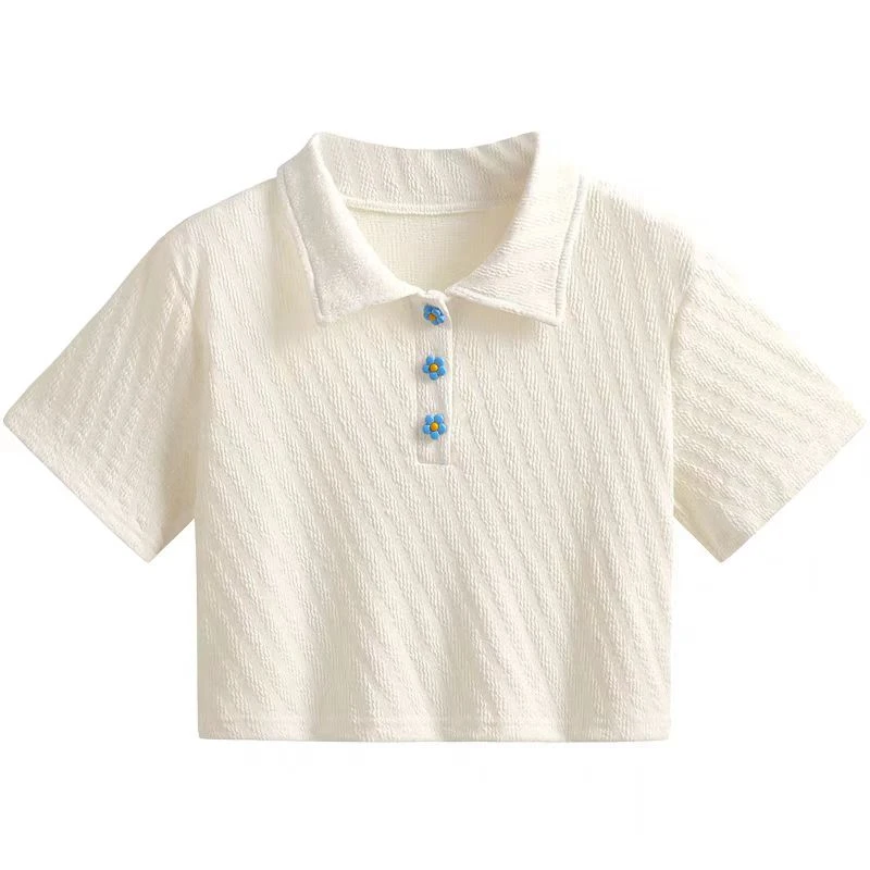 （01-60）镂空小个子甜美温柔风短款上衣外搭显瘦薄款牛仔裤短裤