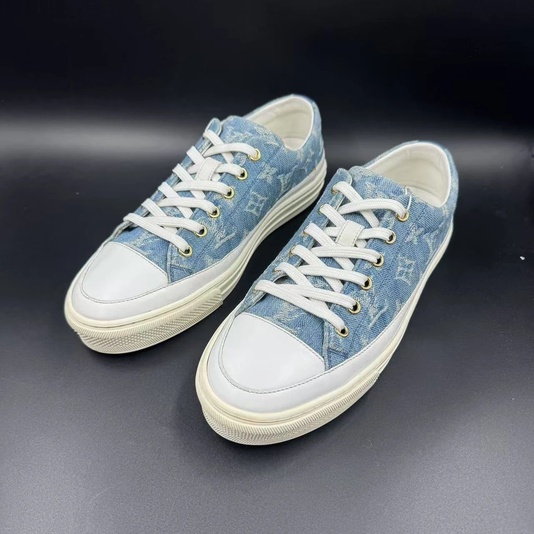 95新 LouisVuitton/路易威登 路易威登蓝牛仔蓝板鞋37码