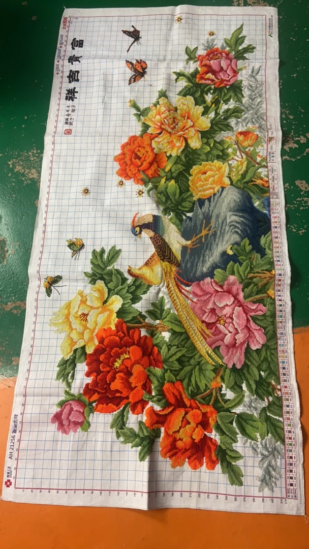 纯手工十字绣成品富贵吉祥170×80cm客厅挂画