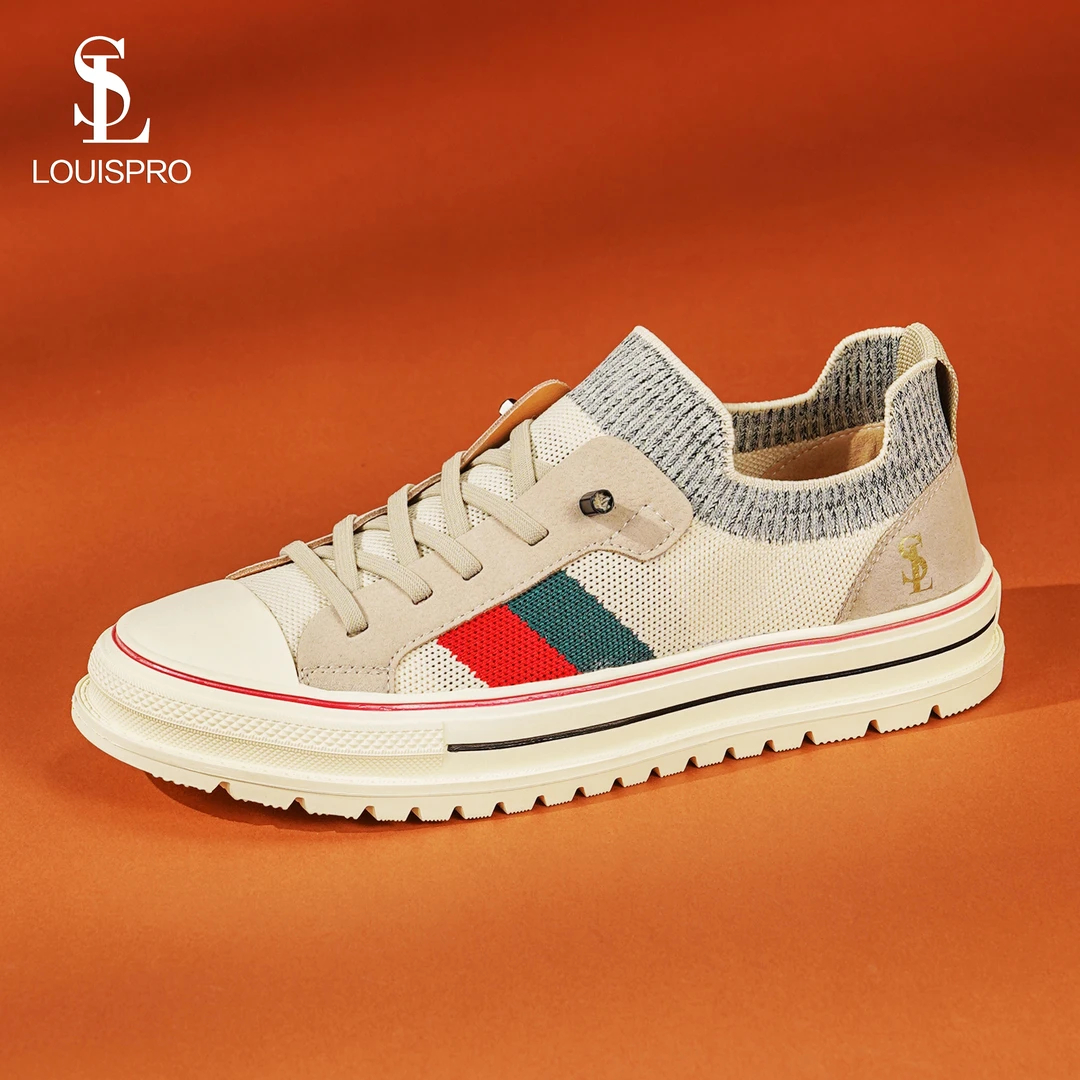 【LOUISPRO品牌】轻奢飞织休闲鞋透气舒适板鞋开车鞋软底耐磨潮鞋