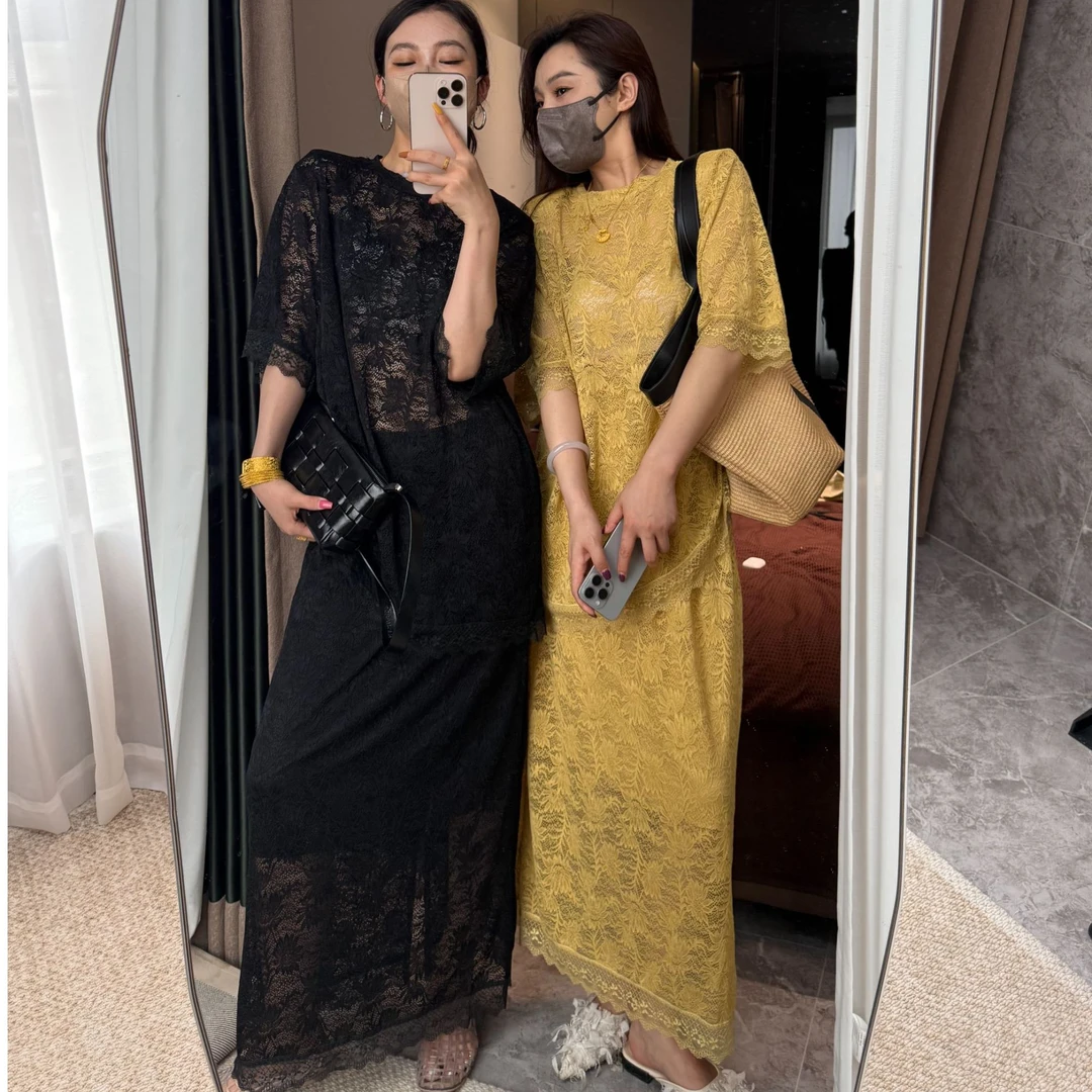 大嘴新款百搭蕾丝套装98569