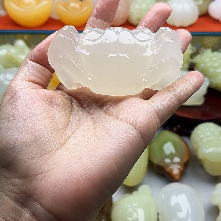 爱***达石材螃蟹手把摆件