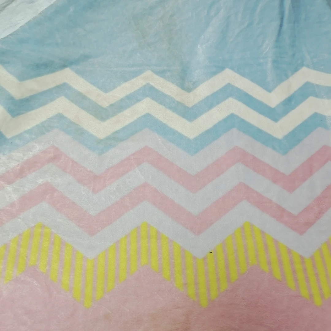 （55）加绒毯子1.8米 瑕疵款有脏 粉蓝条纹