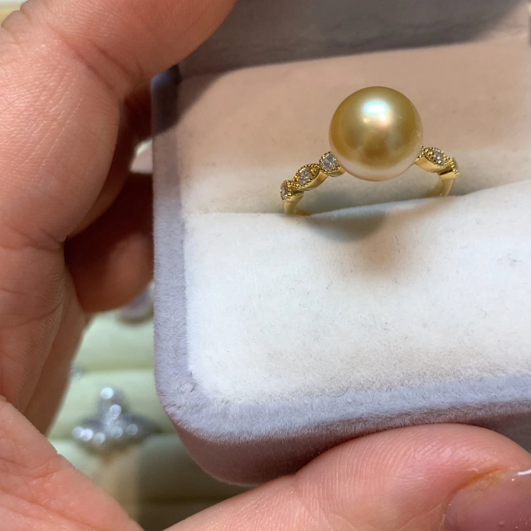 海水珍珠戒指银S925镶嵌