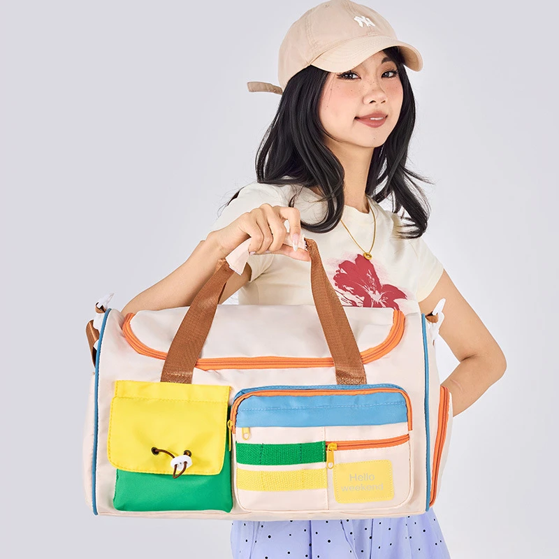 多巴胺多隔层设计款短途旅行包待产包健身瑜伽出差手提行李包