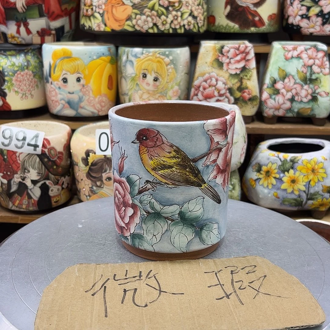 景德镇炫彩手绘口9.5高12