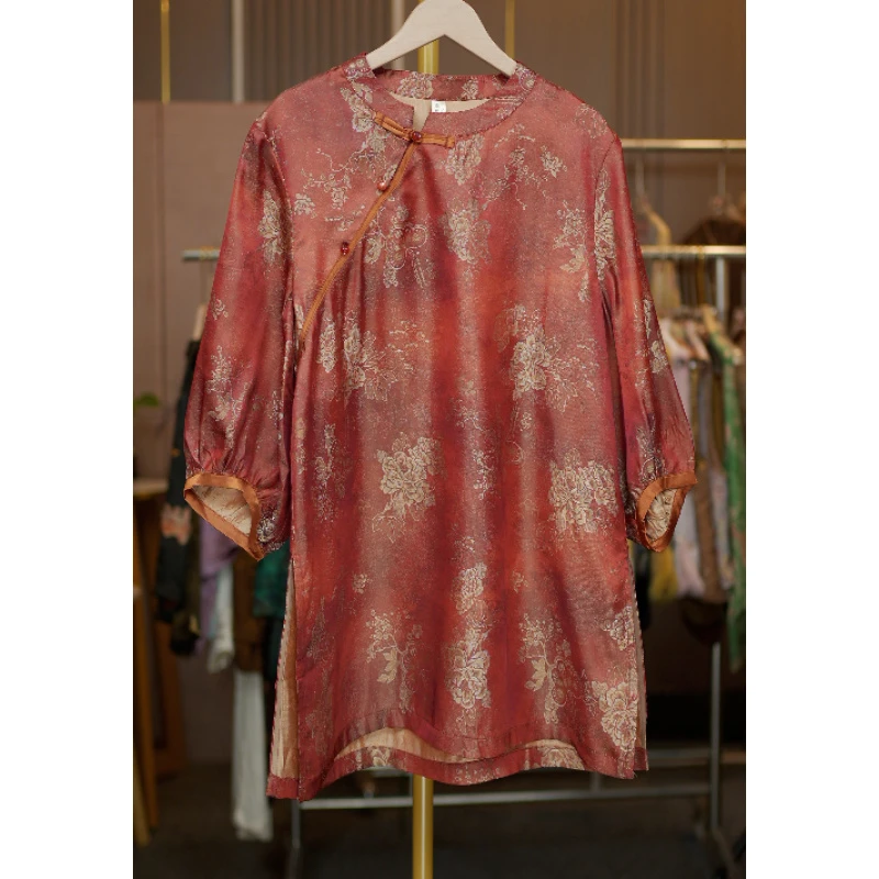 高定版老料上衣1020-锦鲤戏莲重工重锻花萝老料时尚高级国风上衣