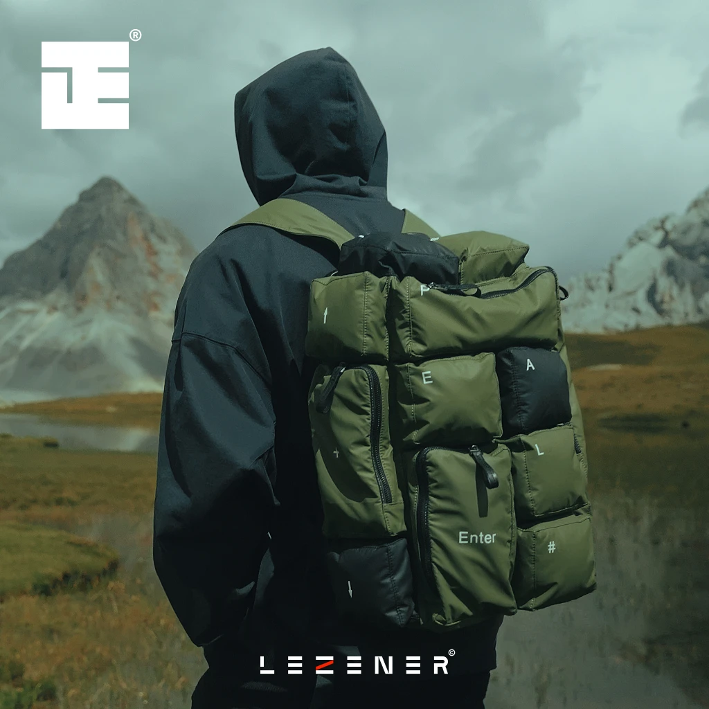 香港LEZENER立正潮牌户外双肩包大容量时尚休闲运动登山出行潮流