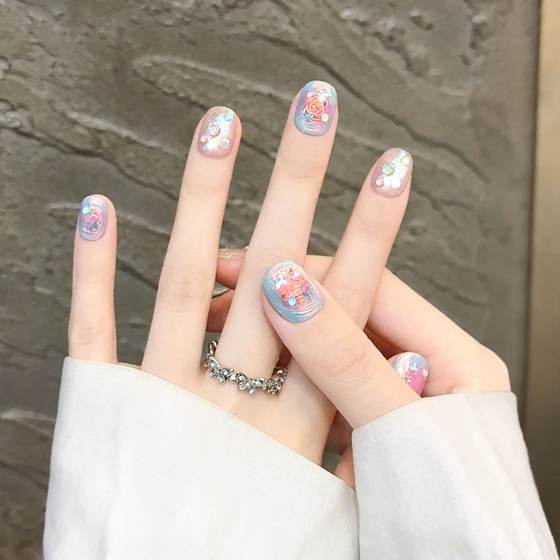 【漩涡蝴蝶 】纯手工穿戴甲片穿戴甲莫奈配色漩涡梦幻2025年夏季新