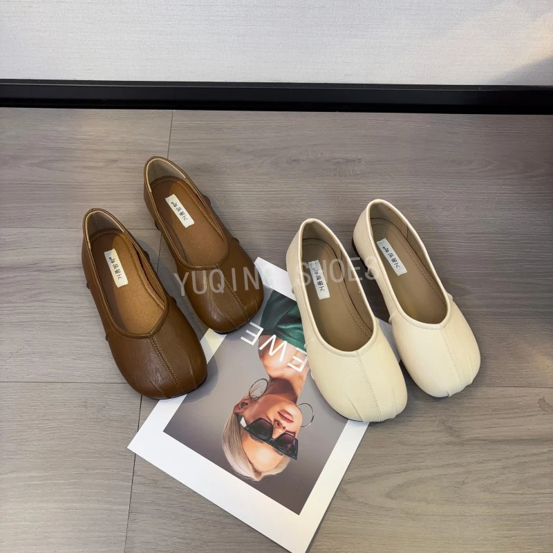 法式晚风单鞋女鞋2025年春夏新款软底软面圆头浅口一脚蹬豆豆瓢鞋