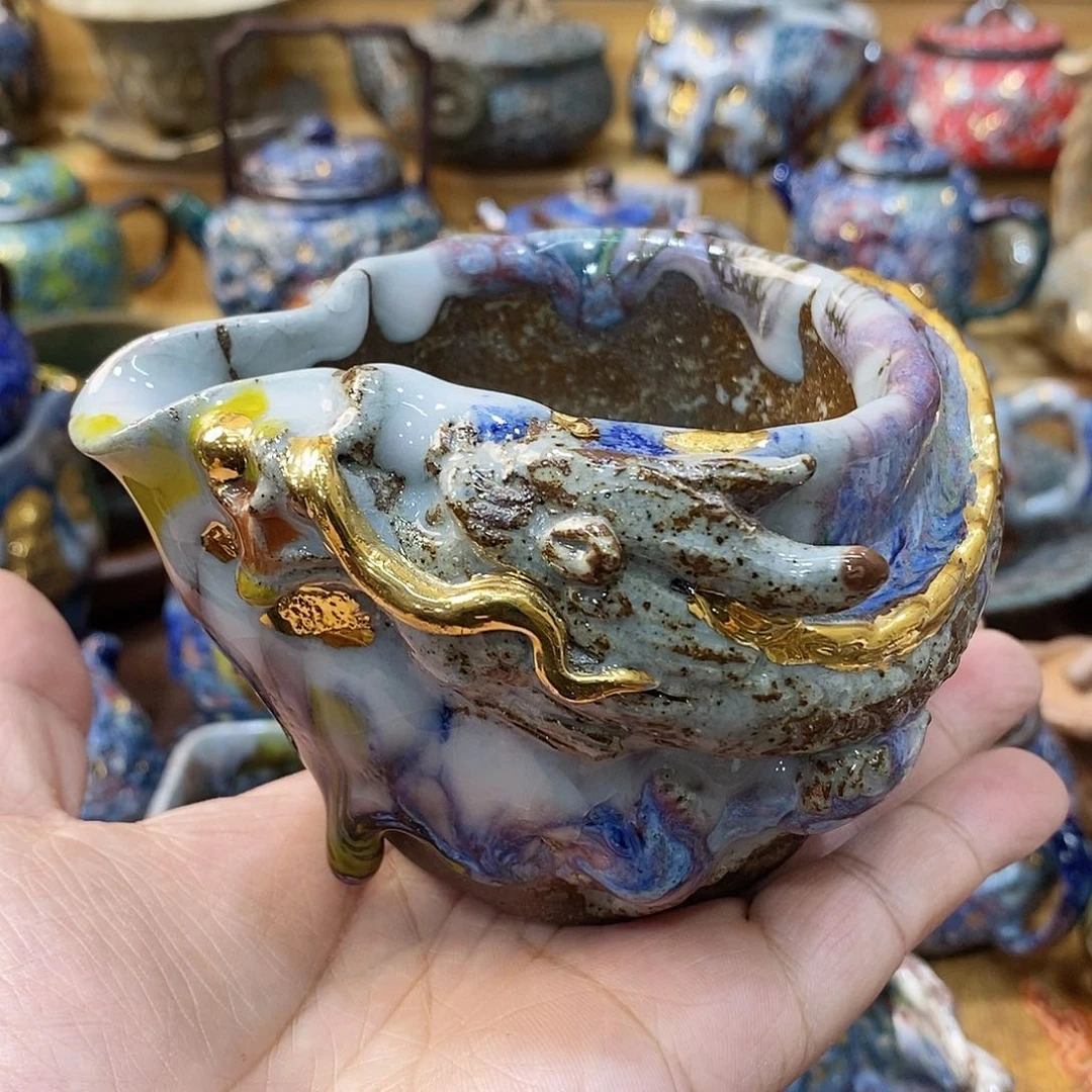 粗陶志野柴烧茶器