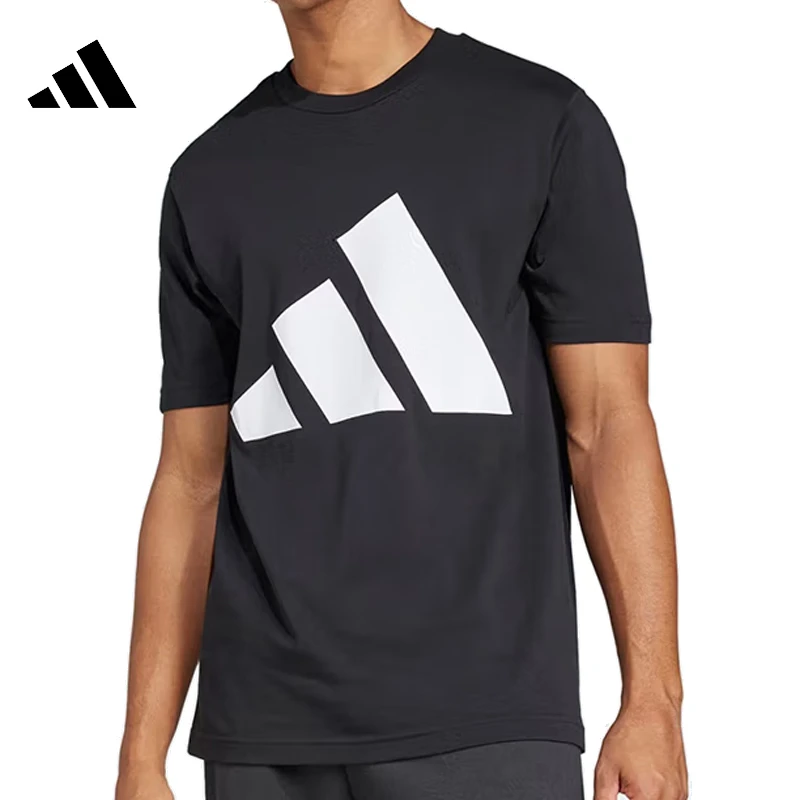 adidas阿迪达斯男子M BL SJ T针织无领运动短T恤JE8945