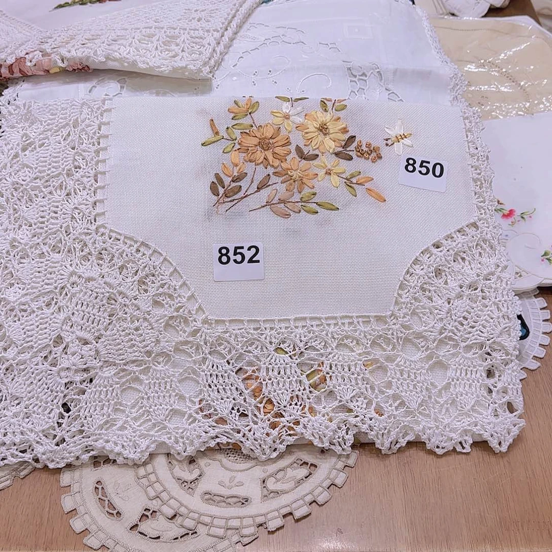 米***】棉麻手工钩针85方852号