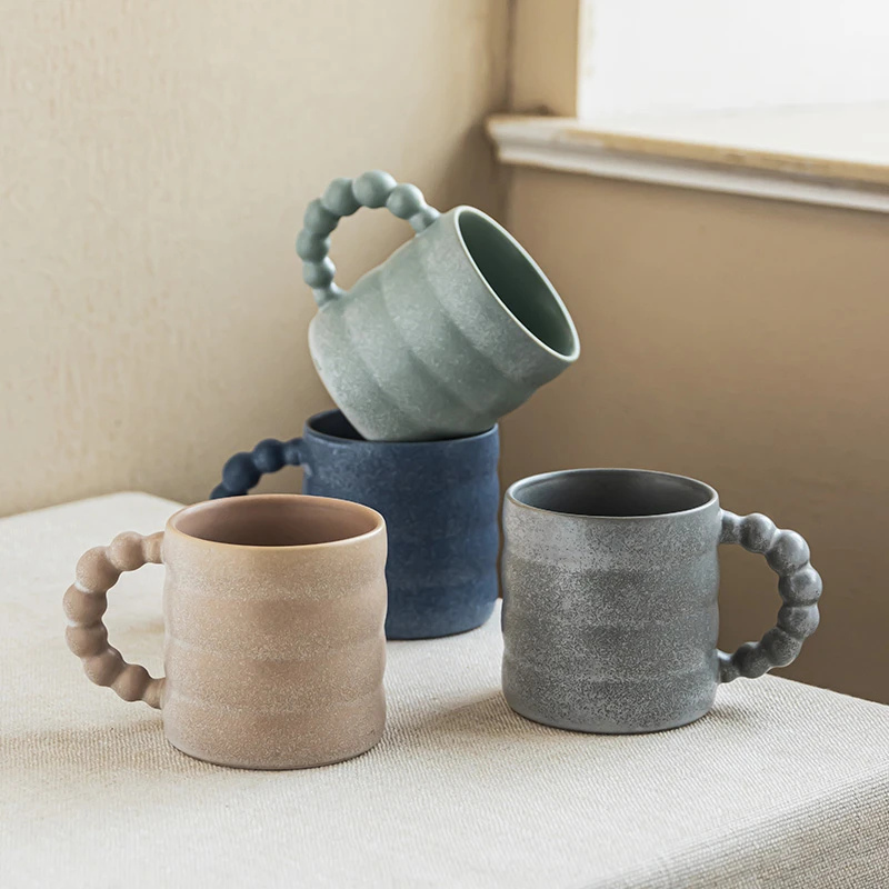 YE HOME 精致手柄陶瓷马克杯家用喝水杯大容量早餐杯牛奶杯咖啡杯