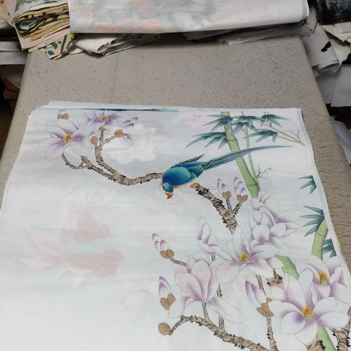马***旧国画国画花鸟花鸟国画