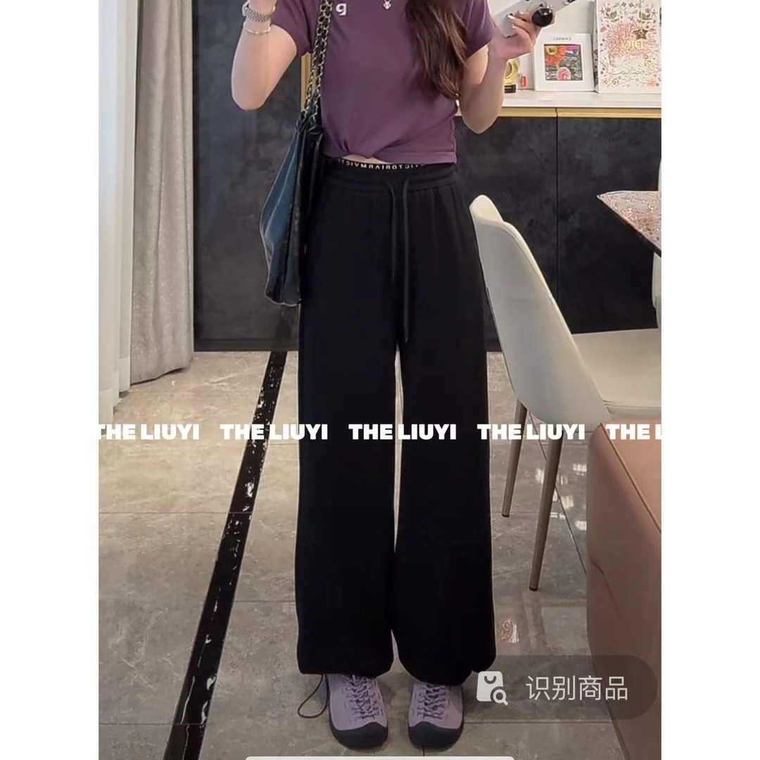 【LIUYI】撞边卫裤~春夏拼接撞色腰头可束脚卫裤53131