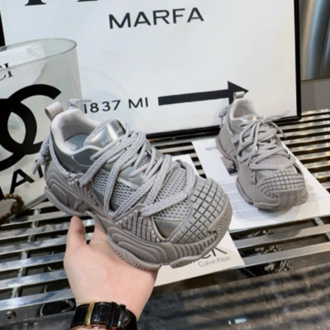 A.M艾墨儿女款199机甲风厚底轻奢女款老爹鞋