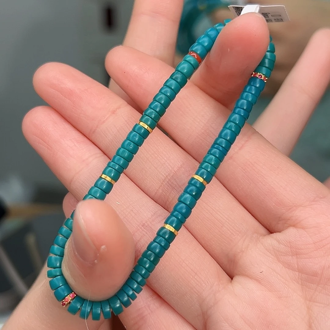 绿松石珠宝奇石18K金镶嵌