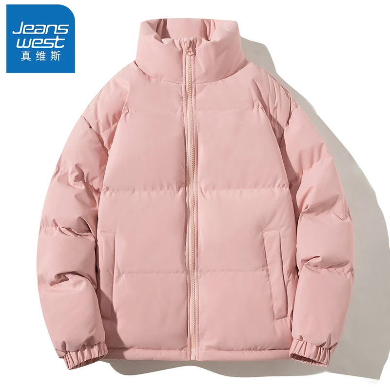 真维斯棉服男女同款冬季宽松面包服加绒加厚立领保暖棉衣外套休闲