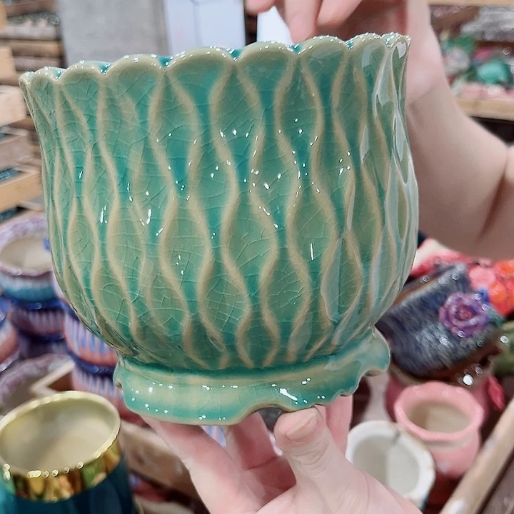 有孔.凑单10元陶瓷花盆发货！