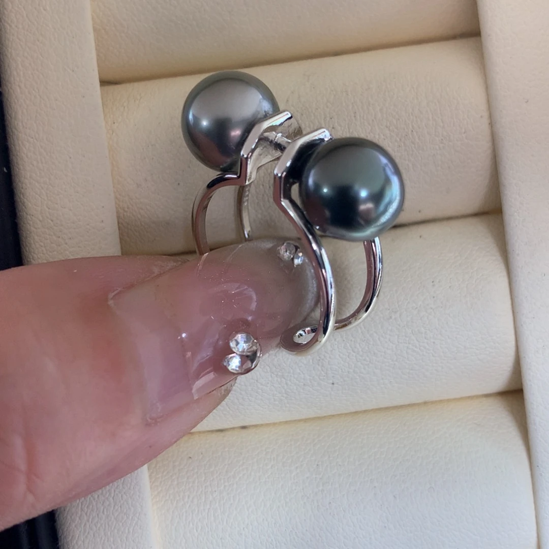 海水珍珠戒指银S925镶嵌