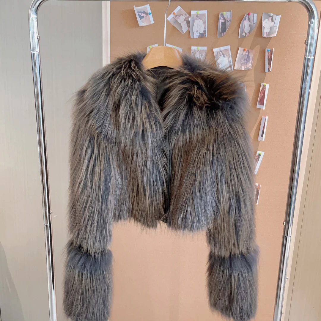 GUIDI GUDI【貉哥】气质休闲百搭贵妇貉子毛外套 W9441820H