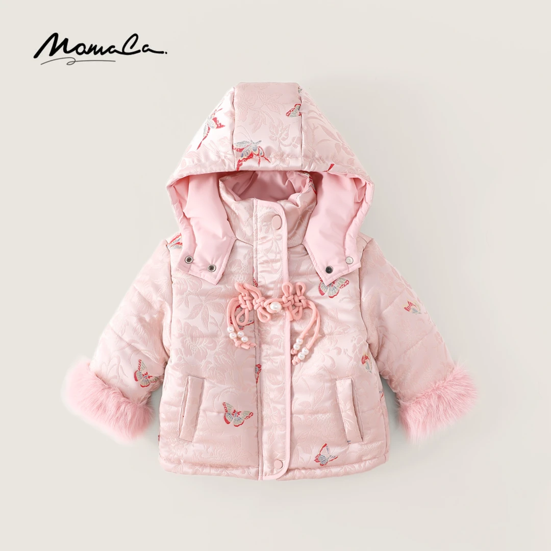 MOMOCO冬季新款女童新中式国风棉服洋气复古外套75830101209