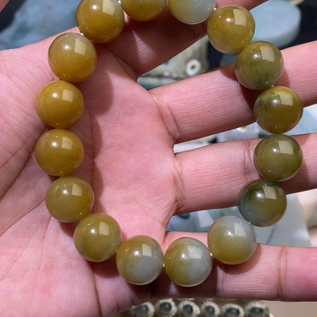 翡翠未镶嵌手链黄翡卡13➕手串可遇不可求