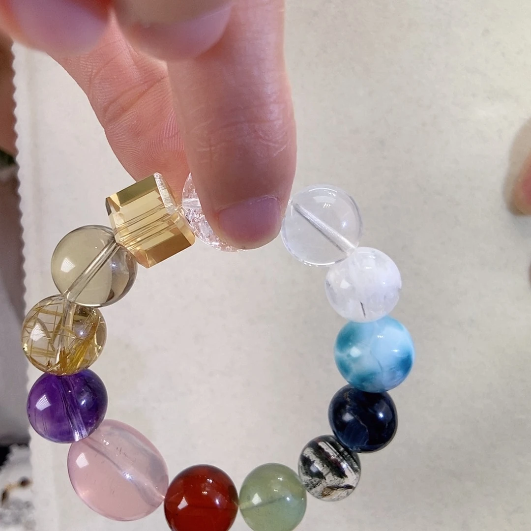 水晶手链未镶嵌设计款多宝手串