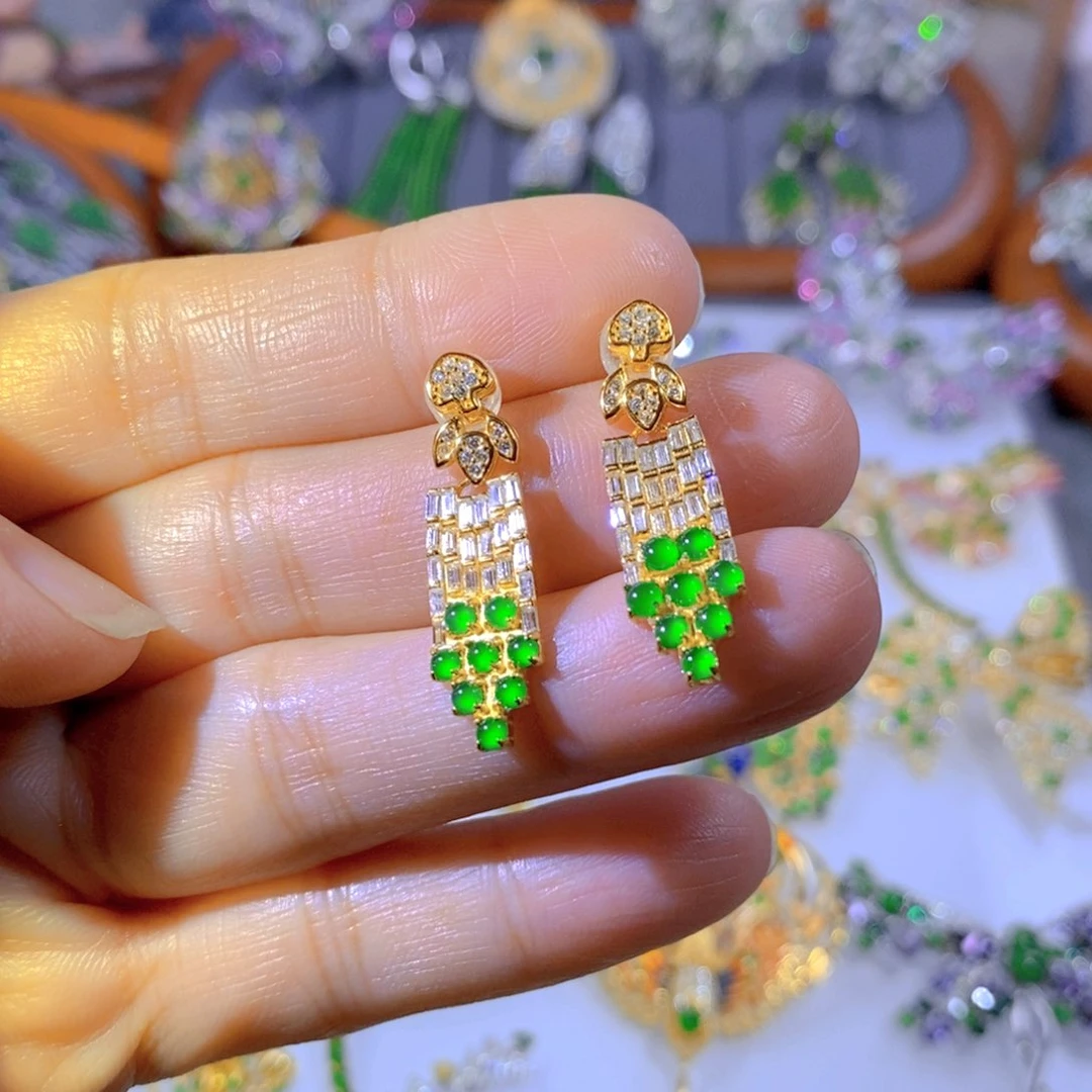 颈饰银S925镶嵌翡翠