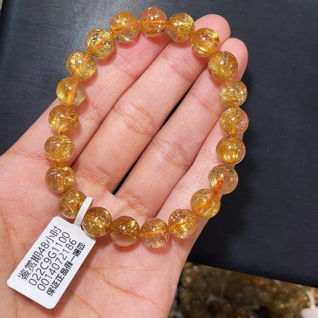 未镶嵌手链发晶钛晶9mm