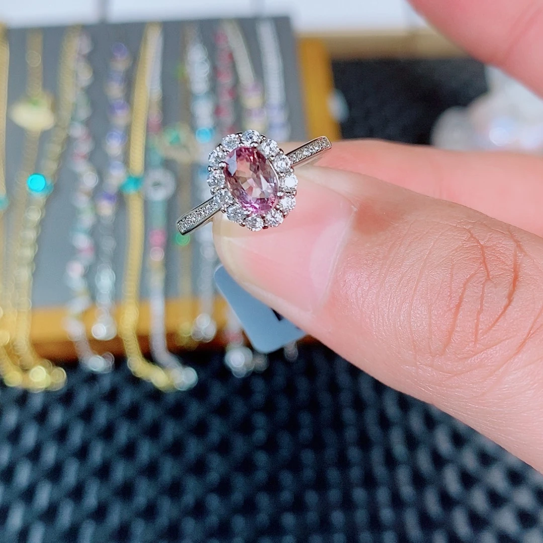 碧玺戒指银S925镶嵌