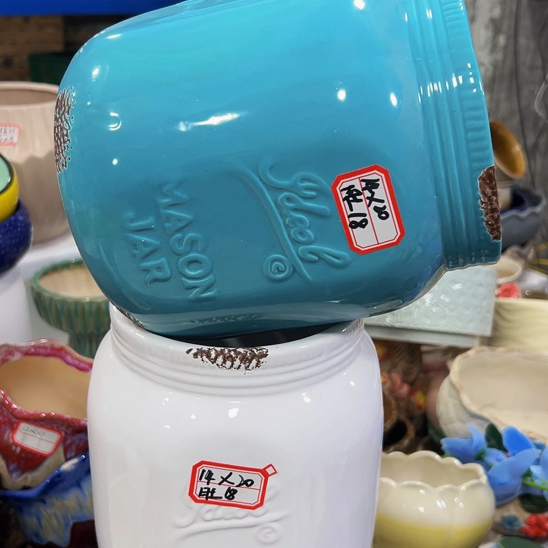 外贸尾单陶瓷花盆凑单10米包邮