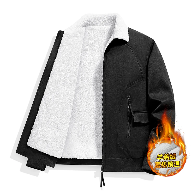 稻草人2025休闲棉衣男女同款户外工装翻领外套秋冬羊羔绒加厚保暖