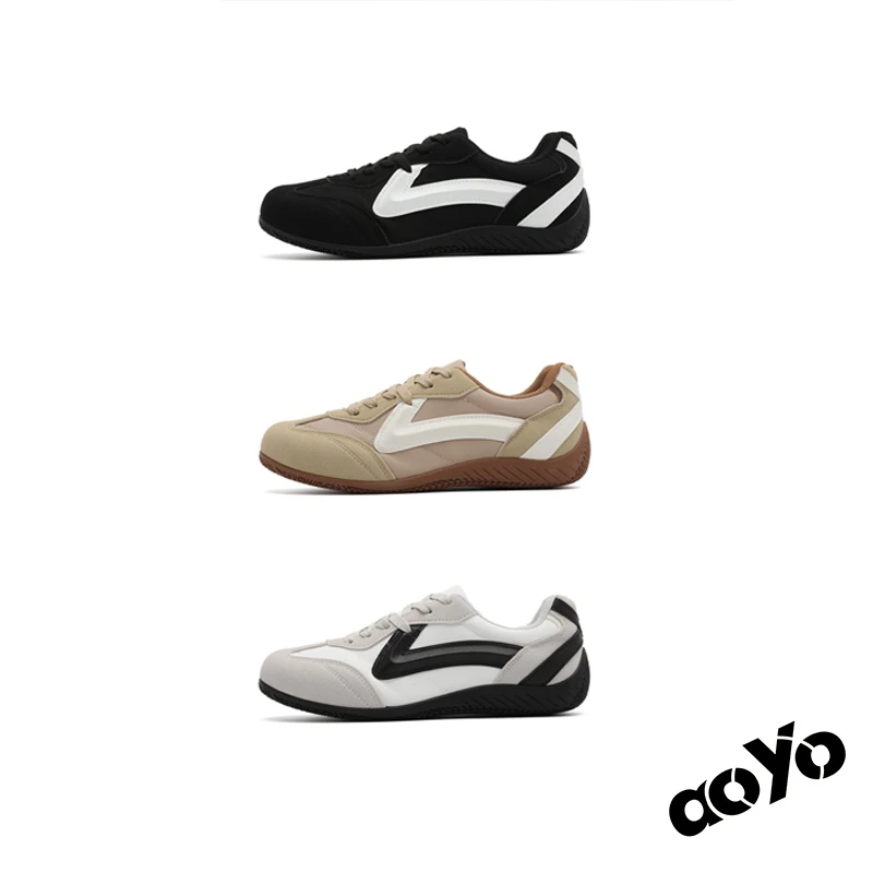 aoyo逐速薄底赛车鞋秋季新款美式德训鞋拼色男士低帮复古休闲板鞋